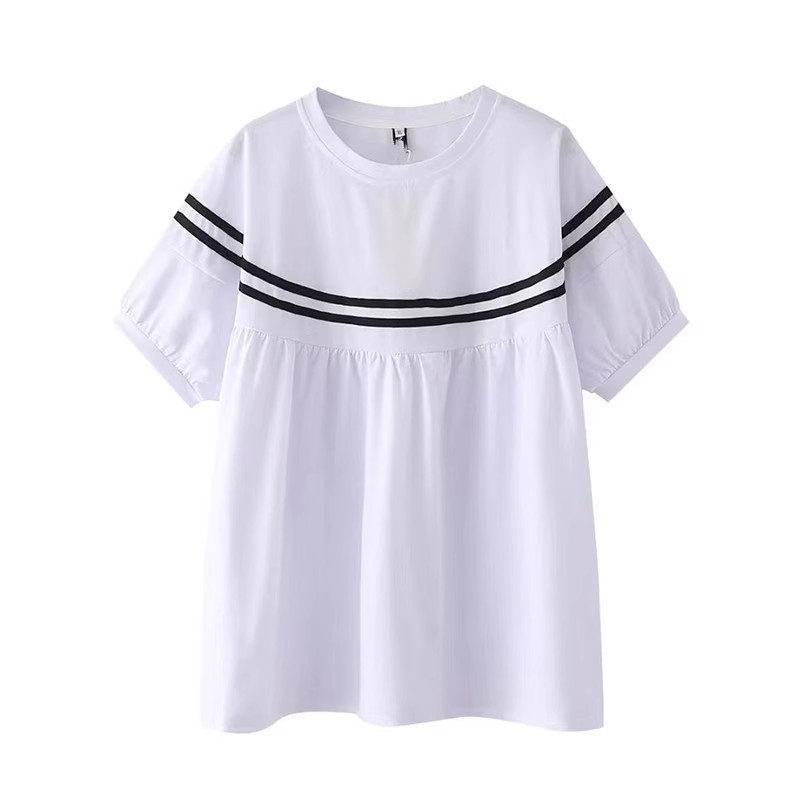 Ženska majica, poliester materijal (95%+), okrugli vrat, 3/4 rukavi, casual pull-over, japansko-korejski leisure stil