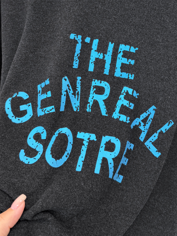 Ženski T-shirt s dugim rukavima i natpisom sa slovima, okrugli izrez, srednja duljina