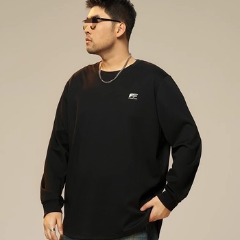 Majica s dugim rukavima, okrugli izrez, tekstni otisak, 260 g, 96% pamuka