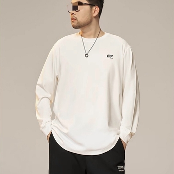 Majica s dugim rukavima, okrugli izrez, tekstni otisak, 260 g, 96% pamuka