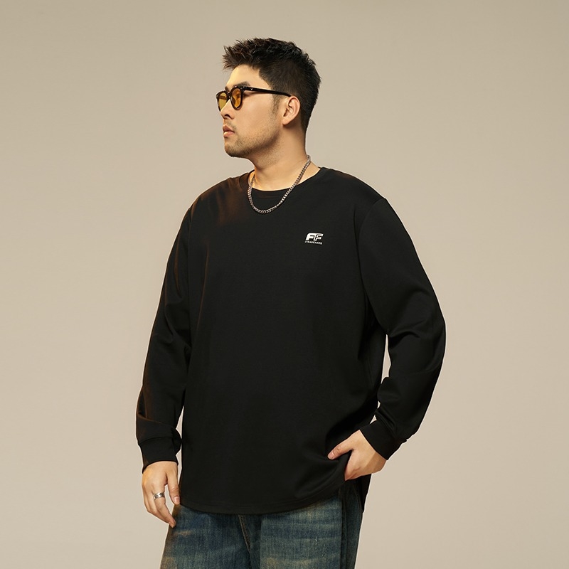 Majica s dugim rukavima, okrugli izrez, tekstni otisak, 260 g, 96% pamuka