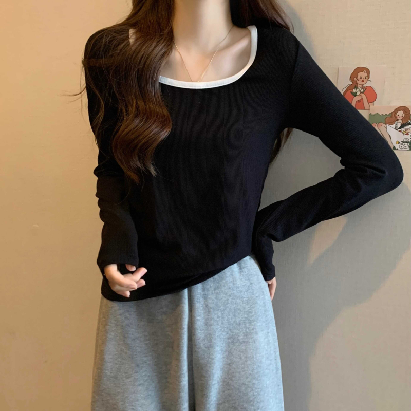 Ženski top s dugim rukavima, kvadratnim ovratnikom, oversize kroj, vez, tkanina od regenerirane celuloze