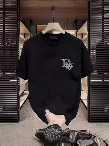 Muški ljetni pamučni T-shirt, labav kroj, kratki rukav, okrugli izrez, tisk s slovima, prozračan, 96%+ pamuka