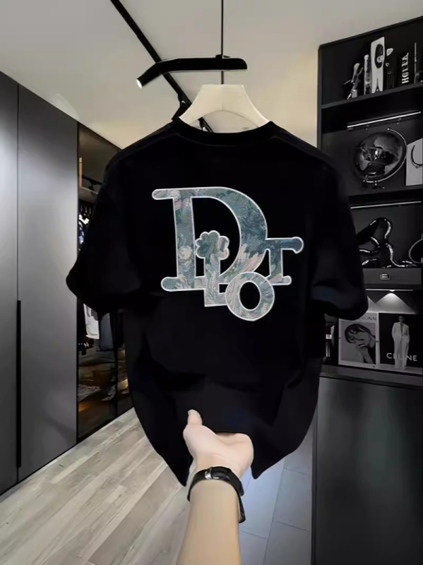 Muški ljetni pamučni T-shirt, labav kroj, kratki rukav, okrugli izrez, tisk s slovima, prozračan, 96%+ pamuka