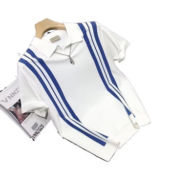 Muška kratka majica sa stojećim ovratnikom, uski kroj, materijal od vlakana mliječnog proteina/viskoze