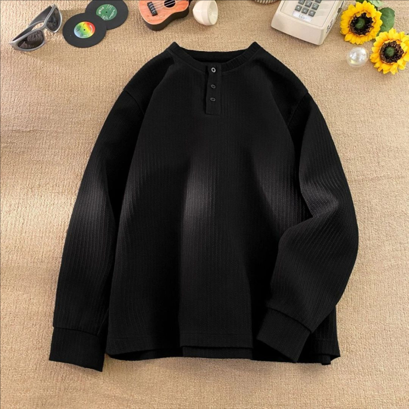 Muška majica s dugim rukavima, slobodan kroj, prugasti uzorak, vlakna proteina mlijeka, proljeće