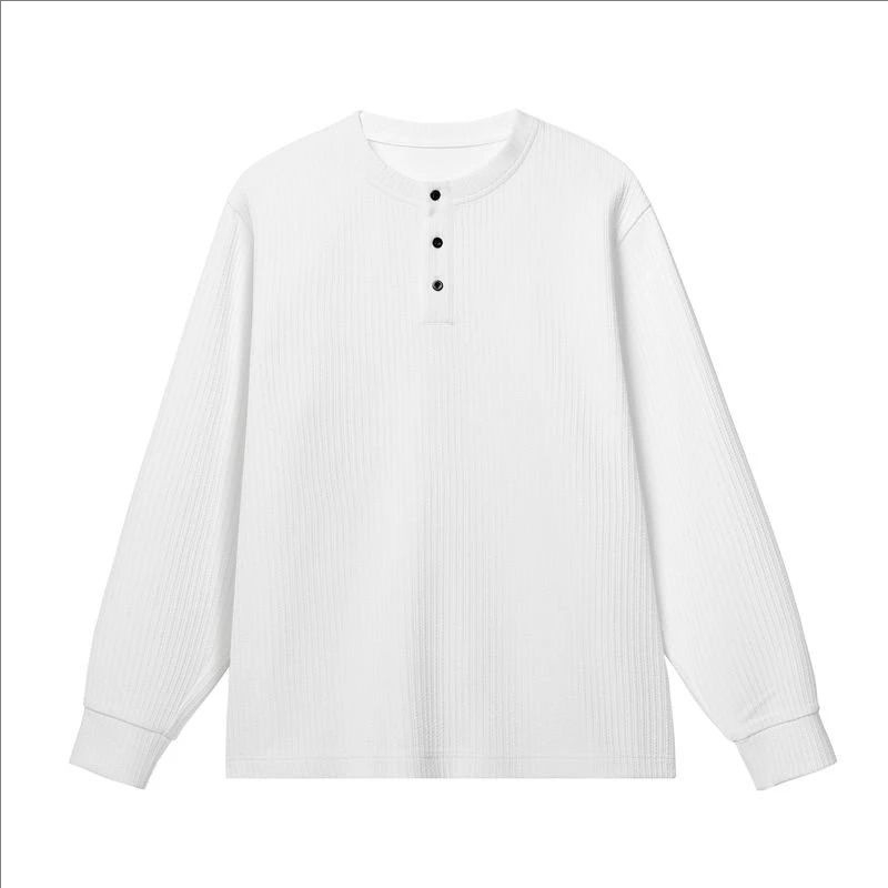 Muška majica s dugim rukavima, slobodan kroj, prugasti uzorak, vlakna proteina mlijeka, proljeće