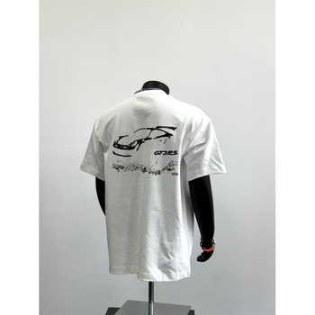 Muška majica slobodnog kroja kratkih rukava s geometrijskim uzorkom, okrugli izrez, minimalistički stil