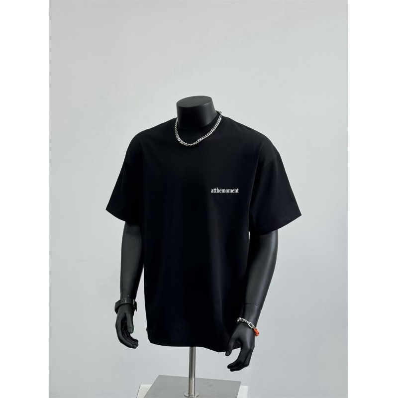 Muška majica slobodnog kroja kratkih rukava s geometrijskim uzorkom, okrugli izrez, minimalistički stil