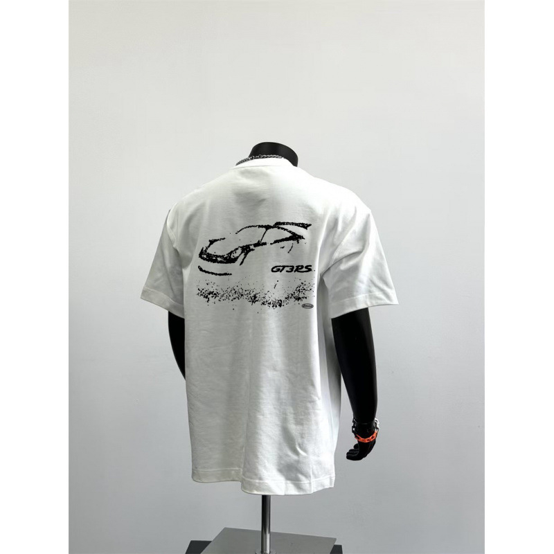 Muška majica slobodnog kroja kratkih rukava s geometrijskim uzorkom, okrugli izrez, minimalistički stil