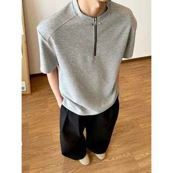 Space Cotton teško T-shirt, 300-350 g, američki retro stil, patchwork dizajn, okrugli izrez
