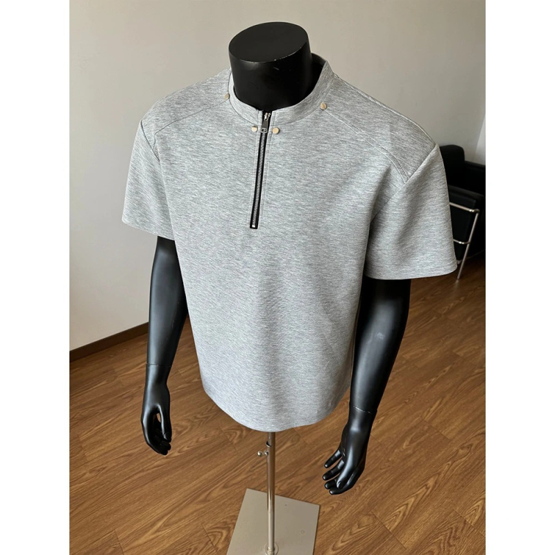 Space Cotton teško T-shirt, 300-350 g, američki retro stil, patchwork dizajn, okrugli izrez