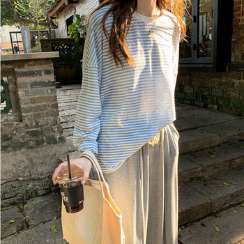 Majica Ice Silk, slobodnog kroja, dugi rukavi, okrugli izrez, gradski stil