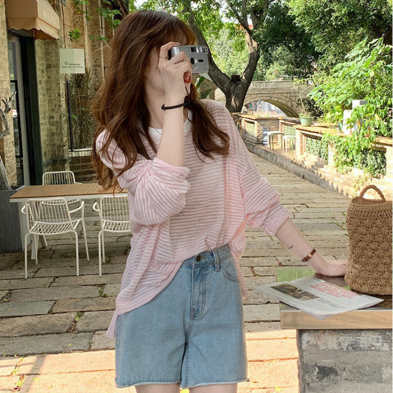 Majica Ice Silk, slobodnog kroja, dugi rukavi, okrugli izrez, gradski stil