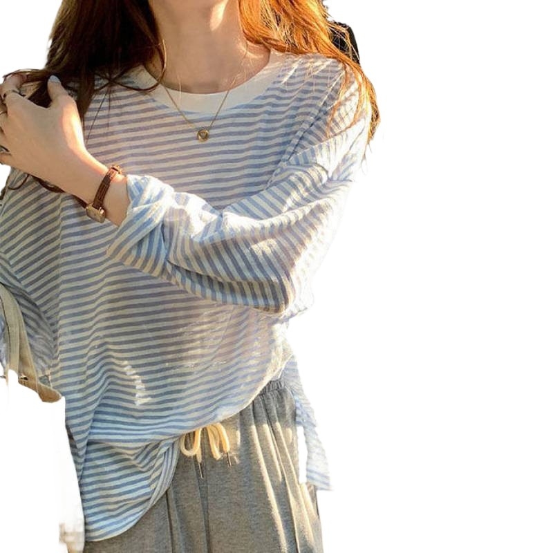 Majica Ice Silk, slobodnog kroja, dugi rukavi, okrugli izrez, gradski stil