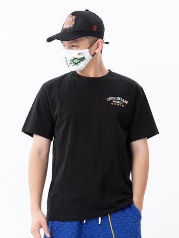 Muška majica National Tide s karikaturnim vezom, 100% pamuk, opušten kroj, kratki rukav