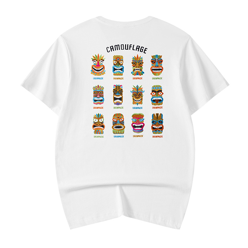 Muška majica National Tide s karikaturnim vezom, 100% pamuk, opušten kroj, kratki rukav