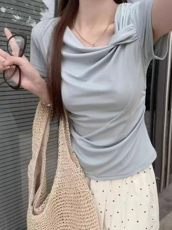 Milk silk majica s kratkim rukavima, jednobojna, okrugli izrez, sastav: poliester 95%+ i spandeks <30%