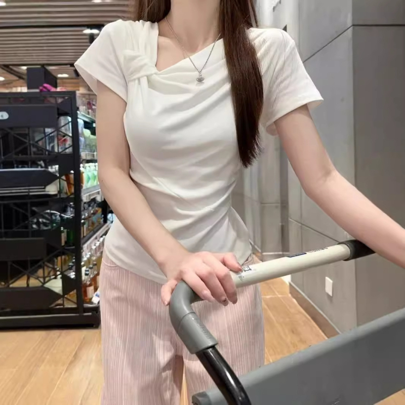 Milk silk majica s kratkim rukavima, jednobojna, okrugli izrez, sastav: poliester 95%+ i spandeks <30%