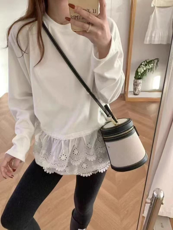 Majica - 100% pamuk, dugi rukavi, okrugli izrez, slobodan kroj, jesen 2025