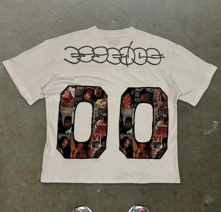 Unisex T-shirt od poliester mrežaste tkanine s 3D digitalnim printom likova, slobodan kroj, kratki rukavi, okrugli izrez