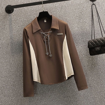 Polo galléros hosszú ujjú póló, egyszínű minta, poliészter anyag