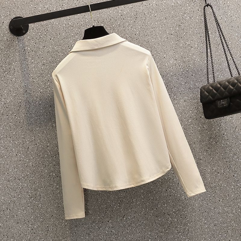 Polo galléros hosszú ujjú póló, egyszínű minta, poliészter anyag