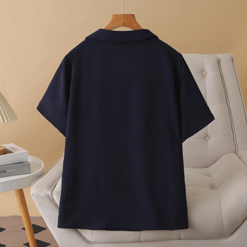 Női V-nyakú póló rövid ujjakkal, poliészter 95%+, 2025 nyár