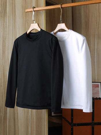 Majica s dugim rukavima, okrugli izrez; najlon tkanina, debeli materijal, prilagodljiv kroj, vodootporna, zima (najlon tkanina, debeli materijal, prilagodljiv kroj, vodootporna)