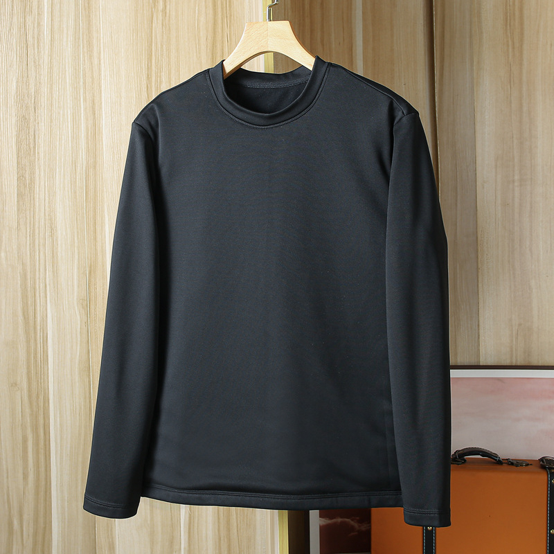 Majica s dugim rukavima, okrugli izrez; najlon tkanina, debeli materijal, prilagodljiv kroj, vodootporna, zima (najlon tkanina, debeli materijal, prilagodljiv kroj, vodootporna)