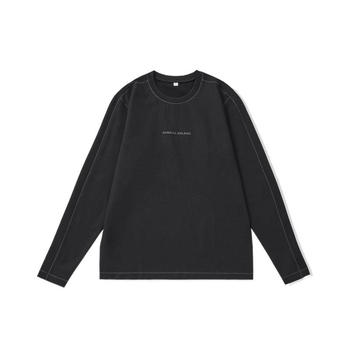 Muška majica s dugim rukavima, otisak kineske kulture, najlon-mješavina, okrugli izrez, detalj džepa, debela tkanina