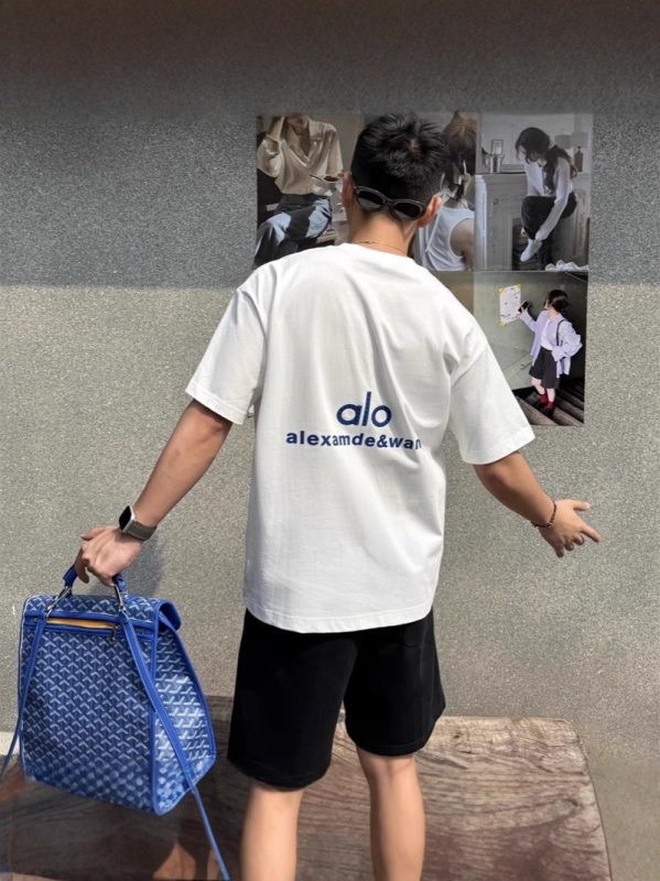 Pamukasta majica s kratkim rukavima, slobodan kroj, ljeto 2025, tisk slovima