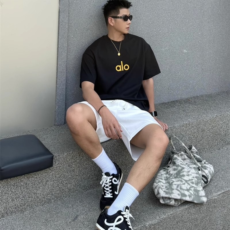 Pamukasta majica s kratkim rukavima, slobodan kroj, ljeto 2025, tisk slovima