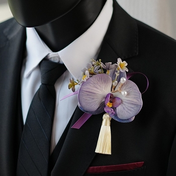 Miško stiliaus vestuvinis corsage rinkinys jaunikiui, nuotakai, jaunikio palydovams ir tėvams, šeimos riešo corsage