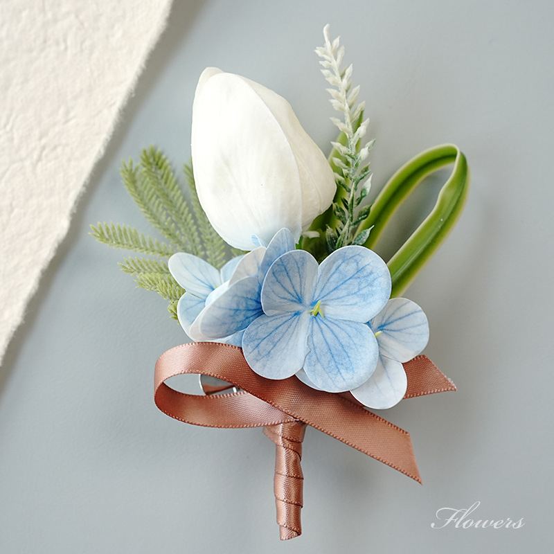 Miško stiliaus vestuvinis corsage rinkinys jaunikiui, nuotakai, jaunikio palydovams ir tėvams, šeimos riešo corsage