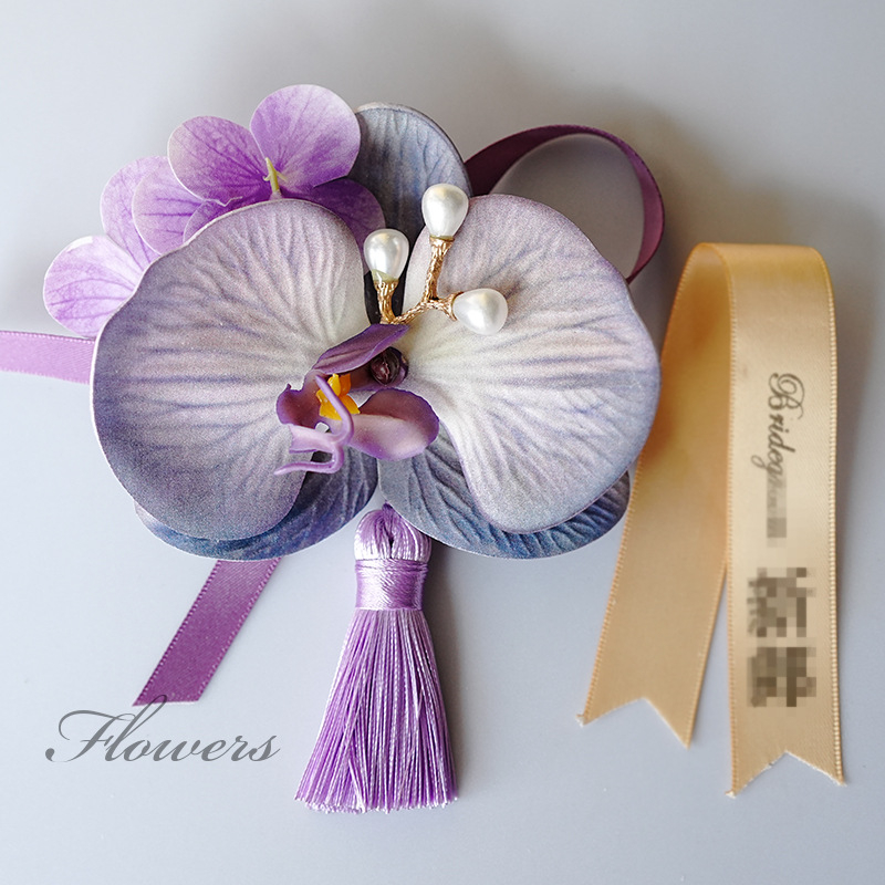 Miško stiliaus vestuvinis corsage rinkinys jaunikiui, nuotakai, jaunikio palydovams ir tėvams, šeimos riešo corsage