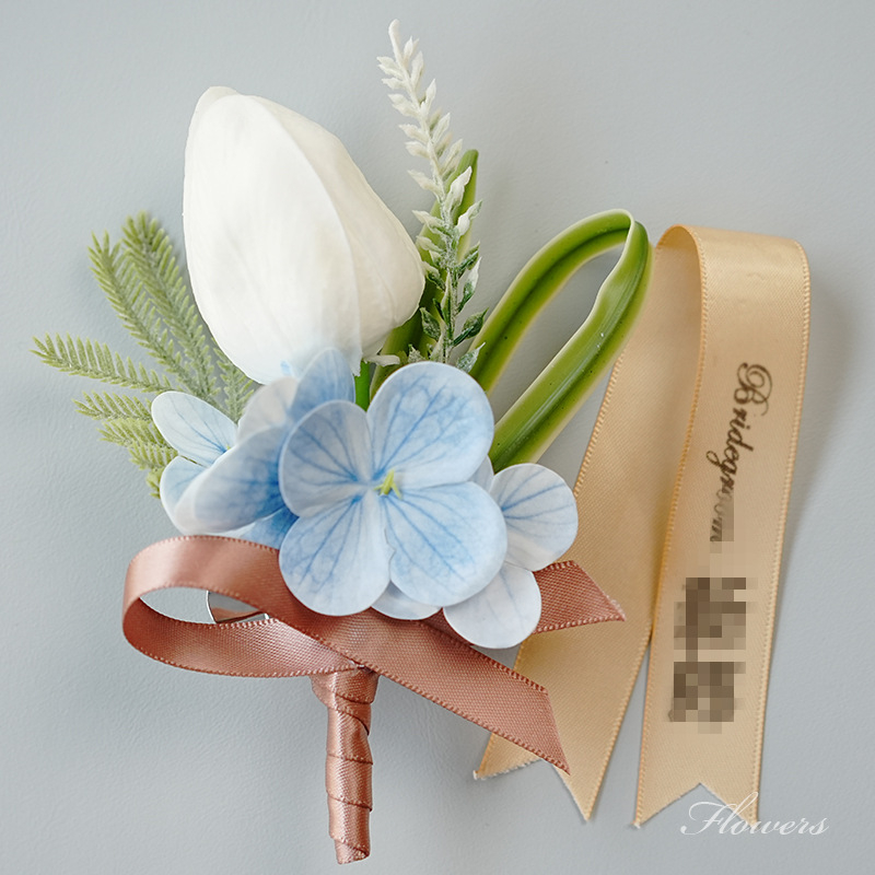 Miško stiliaus vestuvinis corsage rinkinys jaunikiui, nuotakai, jaunikio palydovams ir tėvams, šeimos riešo corsage