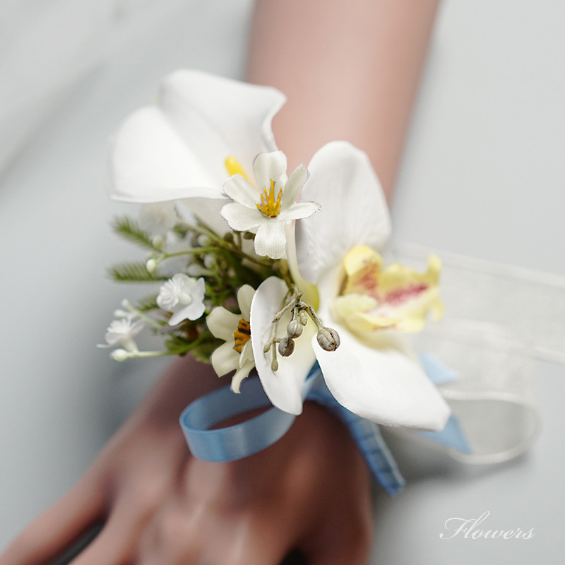 Miško stiliaus vestuvinis corsage rinkinys jaunikiui, nuotakai, jaunikio palydovams ir tėvams, šeimos riešo corsage