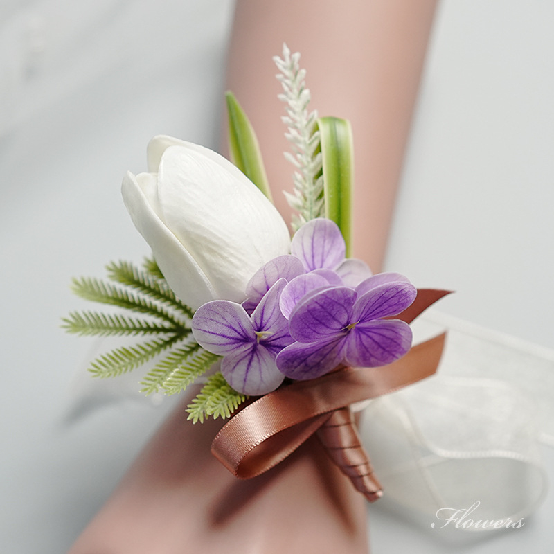 Miško stiliaus vestuvinis corsage rinkinys jaunikiui, nuotakai, jaunikio palydovams ir tėvams, šeimos riešo corsage