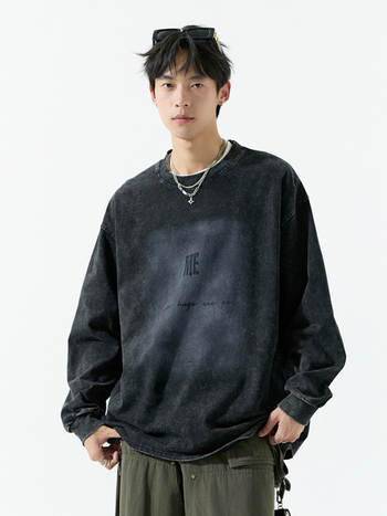 Majica s dugim rukavima, udobnog kroja, 96% pamuk, print slovima