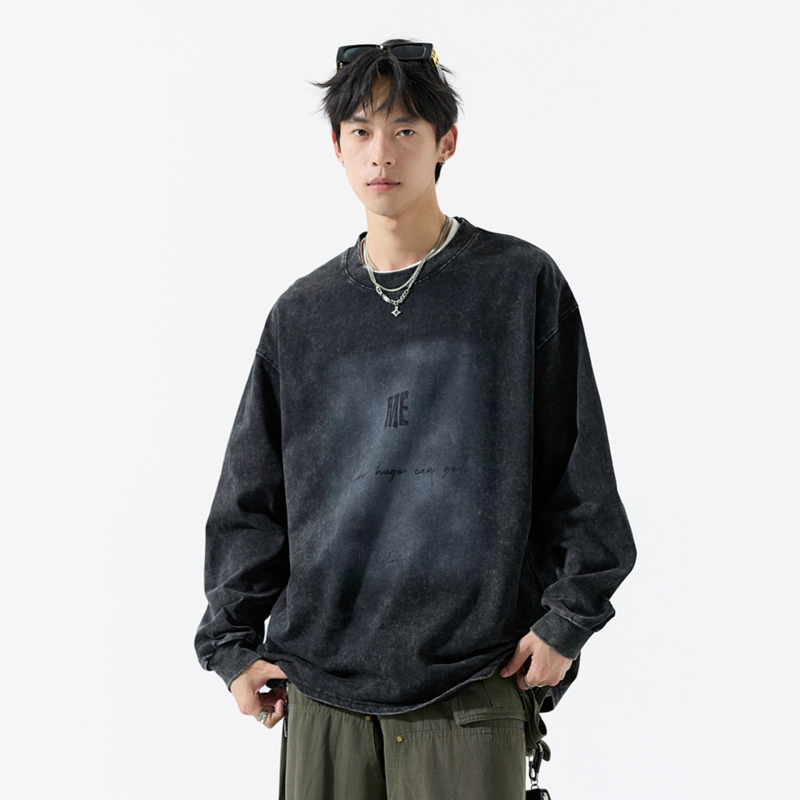 Majica s dugim rukavima, udobnog kroja, 96% pamuk, print slovima