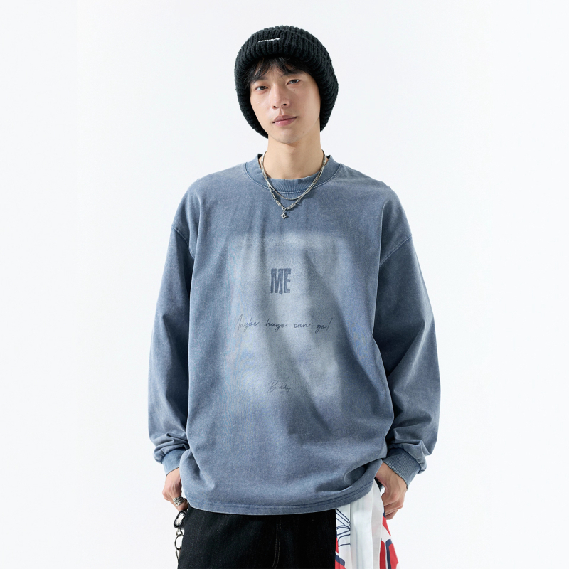 Majica s dugim rukavima, udobnog kroja, 96% pamuk, print slovima