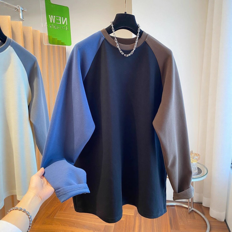 Ženski Raglan T-shirt s patchworkom, udoban kroj, srednja duljina, Derong polyester 95%+