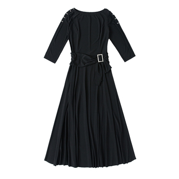 Ženska haljina za ballroom ples - haljina za probni valcer, moderna proširena haljina za ples, 65% poliester, kristalna konopljina tkanina