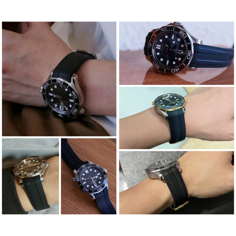 Remen za sat od fluororubbera s leptir kopčom za serije Seamaster 300, De Ville, Constellation i Speedmaster — Hengchuang, ljeto 2024 izdanje