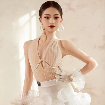 Latīņu deju prakses kleita — 2025. gada pavasaris, TR audums, PVC ≤30%, Ķīniešu stils, Literārais retro