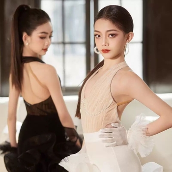 Latīņu deju prakses kleita — 2025. gada pavasaris, TR audums, PVC ≤30%, Ķīniešu stils, Literārais retro