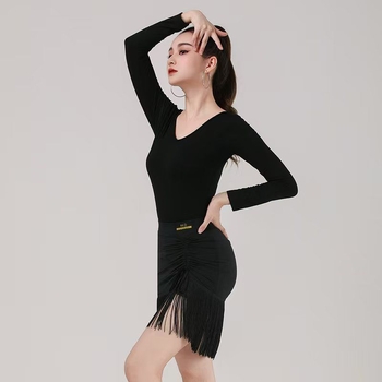 Plesna odjeća – polusuknja s resicama za latinski ples, za odrasle, izvedbeni kostim, kordurojna tkanina, lan sastav, kategorija: plesna odjeća