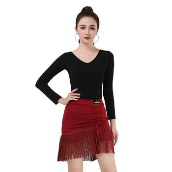 Plesna odjeća – polusuknja s resicama za latinski ples, za odrasle, izvedbeni kostim, kordurojna tkanina, lan sastav, kategorija: plesna odjeća