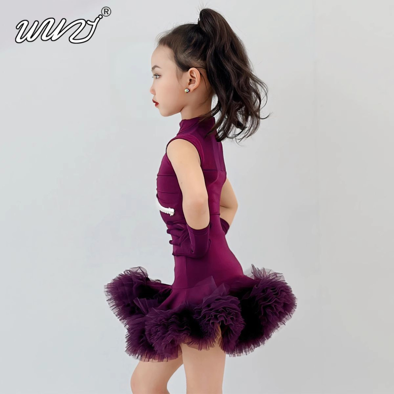 Φόρεμα λατιν χορού για κορίτσια, Άνοιξη 2025, TR ύφασμα (PVC ≤30%; Κινέζικος στυλ; Λογοτεχνικό ρετρό)